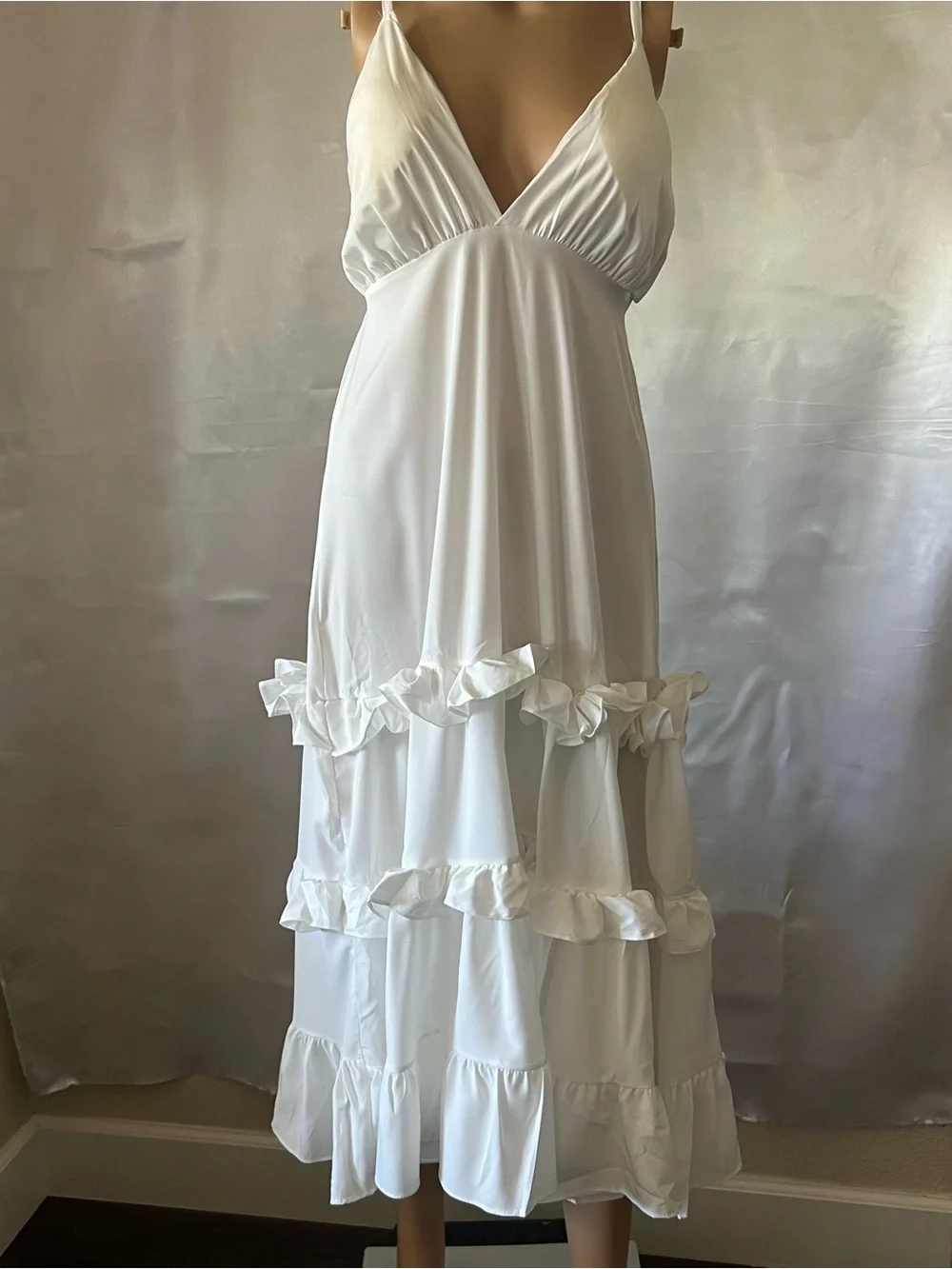 White Ruffled Tiered Women's Skirt
